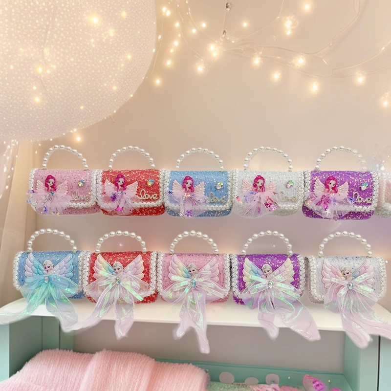 Nuevo bolso infantil, bolso de moda, bolso de princesa, bolso de niña encantador, bolso de cinturón, bolso de cadena para bebés