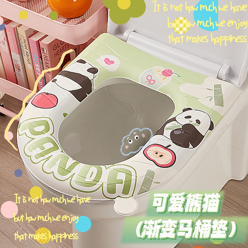 Gradiente cojín de inodoro de animales cojín de inodoro de lavado impermeable de verano cuatro estaciones de espuma universal cojín de inodoro grande para el hogar