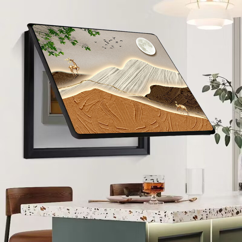 Caja de medidor, pintura decorativa, oclusión, caja de interruptor sin agujeros, caja de distribución, sala de estar, comedor, pintura de porcelana de cristal, simplicidad moderna, lujo ligero