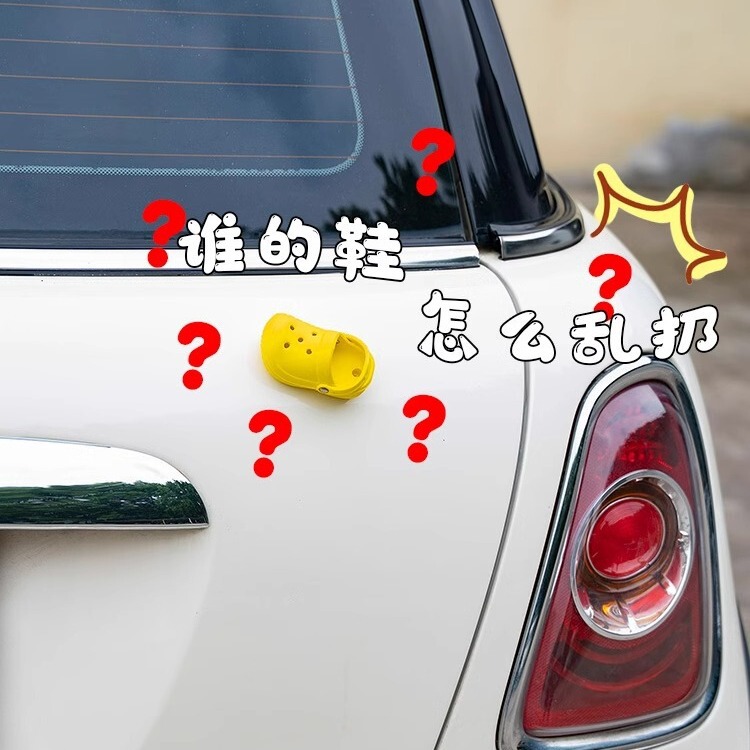 Hole shoes electric car decorative slippers small accessories cute stickers car rearview mirror ornaments creative body accessories