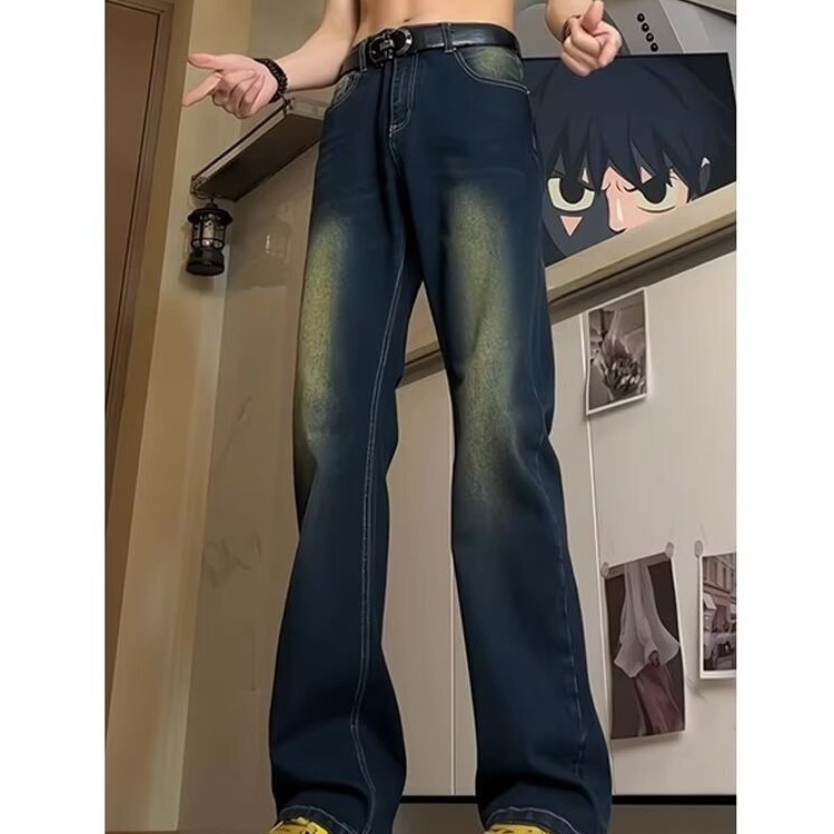 Fashion Men's Loose Straight Denim Trousers Image 2