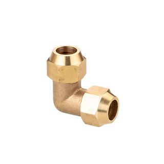 全铜双扩口弯头批发英制铜管喇叭口双接头6mm-19mm90°转换弯头