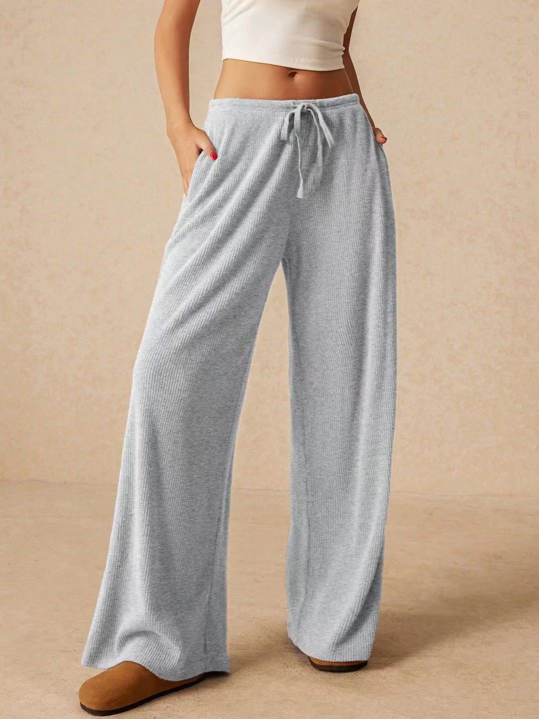 Women's Clothing Casual Loose Autumn And Winter Explosion Fashion Temperament Wide-leg Pants Trousers Elastic Waist Women_ecoleips.com