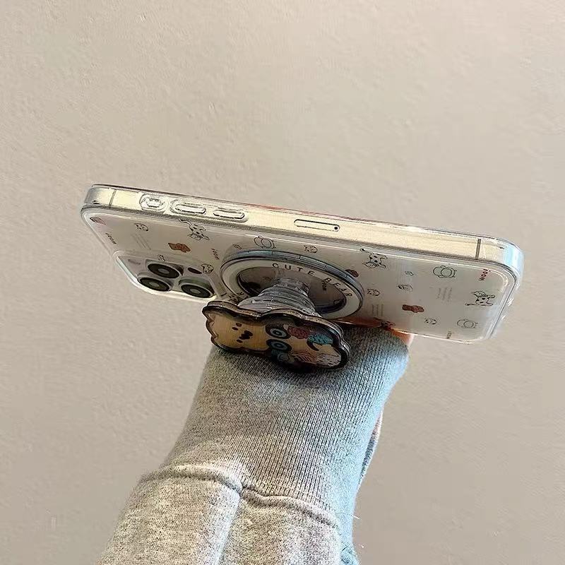 Ins lindo oso de música mecedora para iphone14 Apple 16ProMax funda para teléfono móvil 15PRO soporte 13 mujer