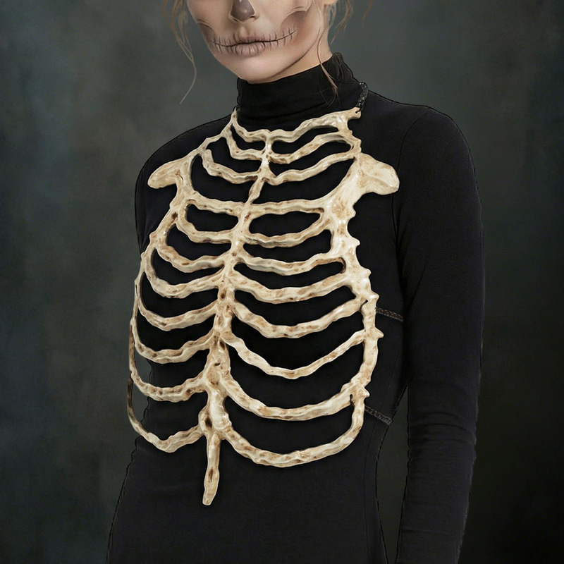 Cross-Border Horror Halloween Skeleton Chest Bone Frame Skeleton Chest Plate Skeleton Hand Bracelet Holiday Costume Accessories Props