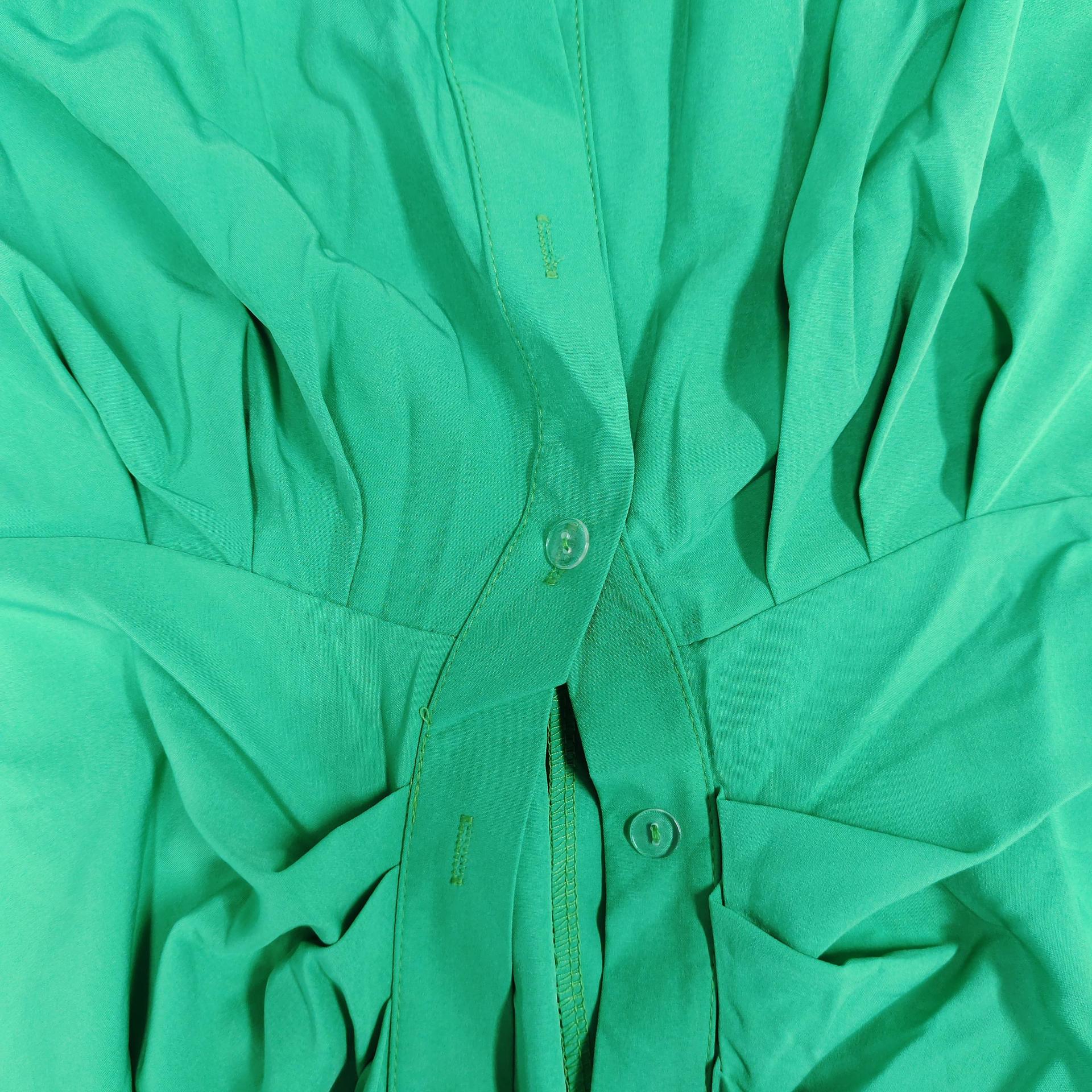 210g Weight Midi Dress Dress Length Type Short Sleeve Sleeve Length Sheath Dress Dresses Type Regular Sleeve Sleeve Type Polyester Fabric Type High Waist Waist Line Holiday, Daily Occasion V Neck Neckline Regular Fit Fit Type Solid Color Pattern Summer Season Women's Gender Button Design Elegant Style Wholesale Women's Elegant Button Solid Color Holiday Daily V Neck Short Sleeve Sheath Dress 16