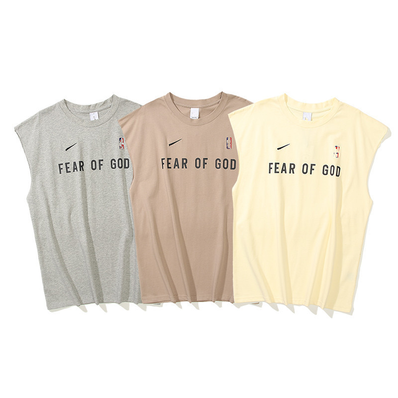 Summer new fashion brand FOG tripartite joint sleeveless vest men's and women's short sleeve wholesale T-shirt Summer new fashion brand FOG tripartite joint sleeveless vest men's and women's short sleeve wholesale T-shirt