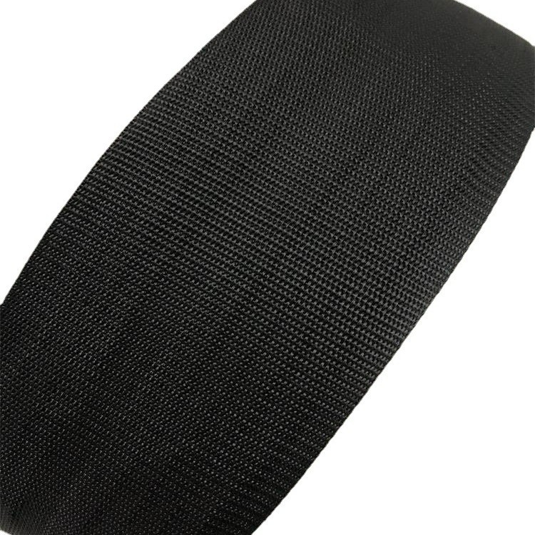 Ventas directas de la fábrica 10cm ancho negro polipropileno PP grano cinta en stock suministro mochila Correa vinculante image 4