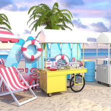 户外美食车商业街集市移动小吃车促销车夜市摆摊车花车铁艺小推车