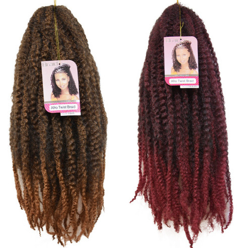 Afro kinky Marley trenza orugas negras explosión cabeza africana peluca trenza