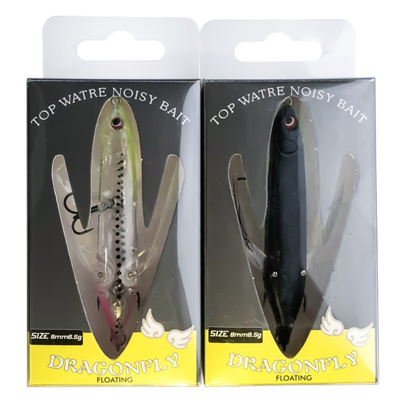 Lexin superficie del agua tractor superficie del agua libélula insecto cebo uniforme flotante Bass bagre perro pez negro Luya cebo