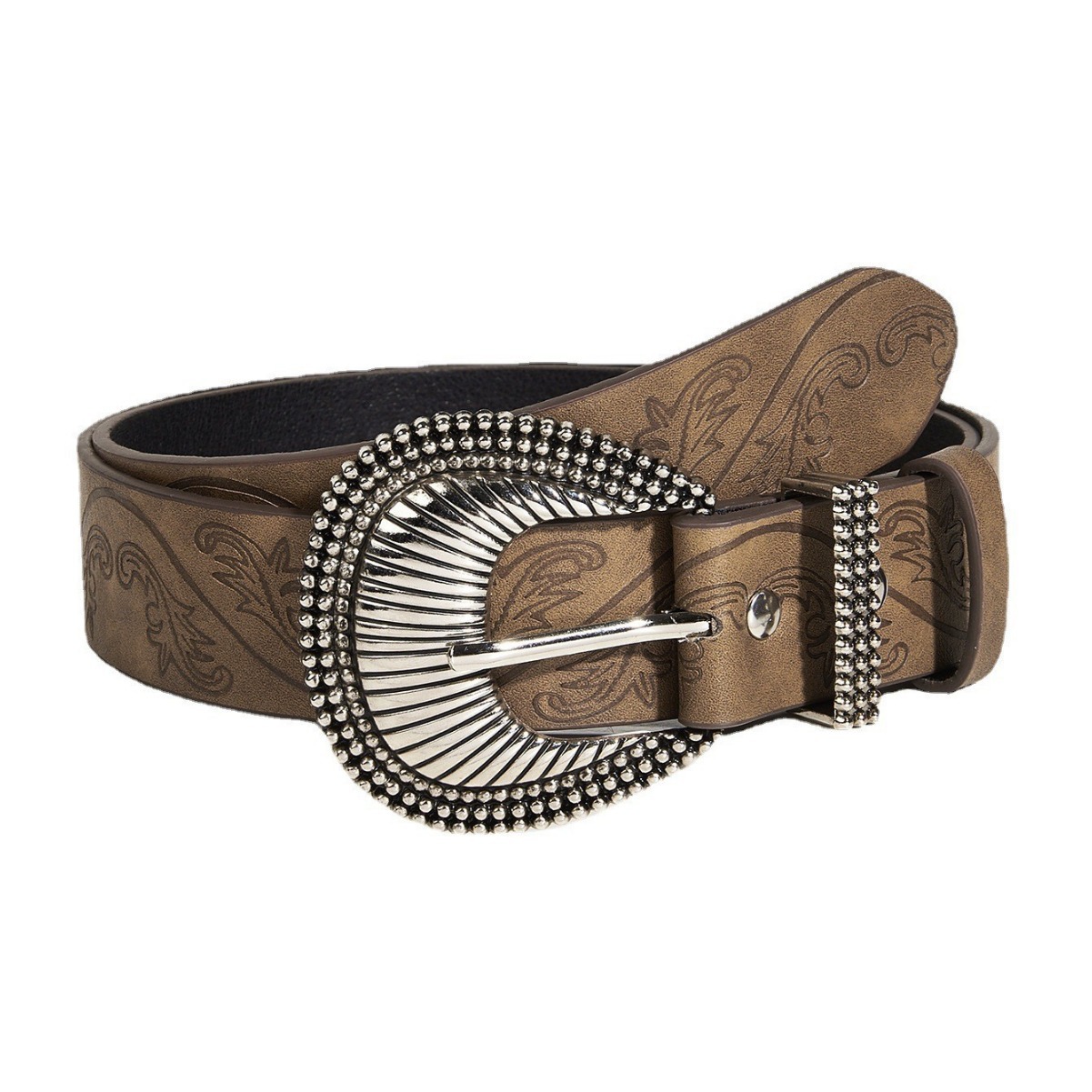 Centură nouă, fierbinte, de vânzare, cu cataramă mică cu ac pentru mulțime, Y2K, naveta zilnică, maro, cu textură specială, model de imprimare, pentru femei_voghion.com