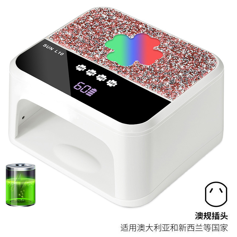 Comercio exterior lámpara de manicura de diamantes almacenamiento de energía LED luz de fototerapia de inducción inteligente goma de manicura tienda de manicura recargable lámpara de manicura