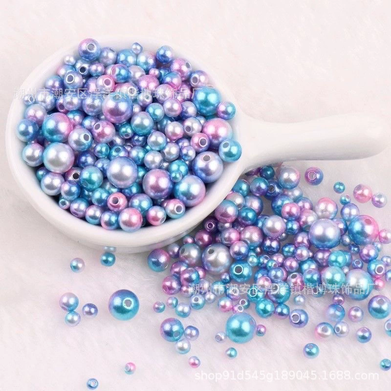 Two-color beaded bracelet pearl handmade, bag, accessory, gradient, DIY