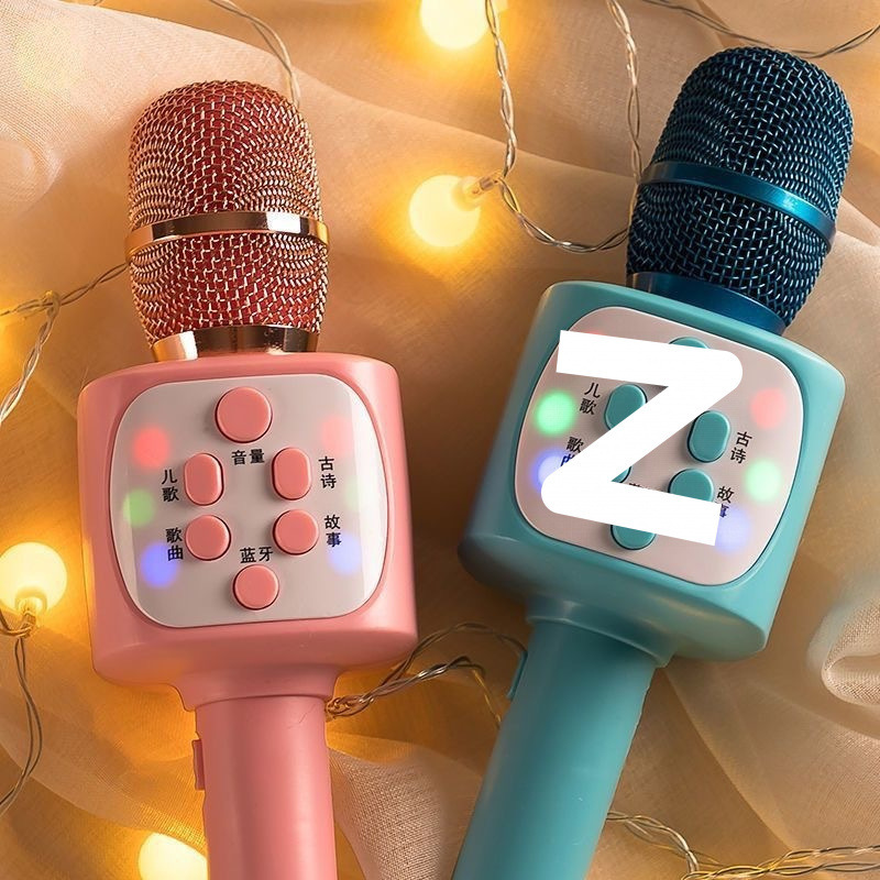 Children's Small Microphone Baby Toy Karaoke Singing Machine Audio Integrated Mobile Phone Microphone Wireless Bluetooth Girl
