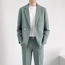 春秋休闲西服男士韩版修身外套新郎结婚礼服商务职业正装小西装男