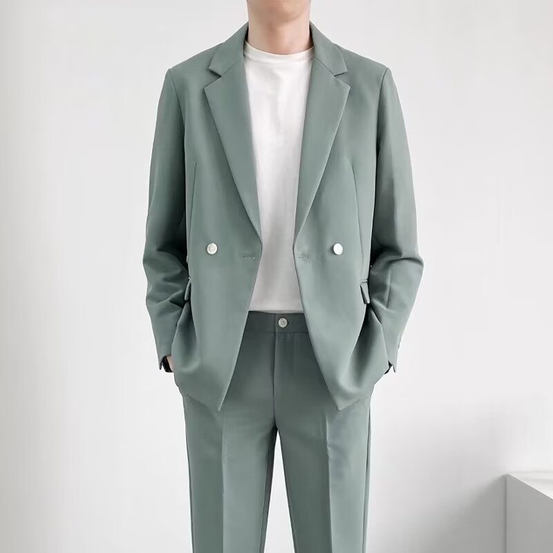 春秋休闲西服男士韩版修身外套新郎结婚礼服商务职业正装小西装男