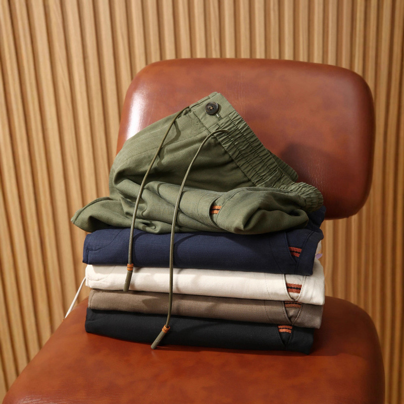 Zz Series Italian Luxury High-End Summer Men's Soft Breathable Drape Fashion Versatile Tencel Lyocell Linen Shorts