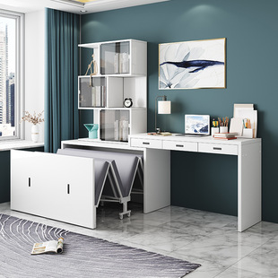Simple Modern Multifunctional Folding Invisible Bed Lunch Break Bed Cabinet Bed Desk Combination Corner Bookcase Integrated Desk