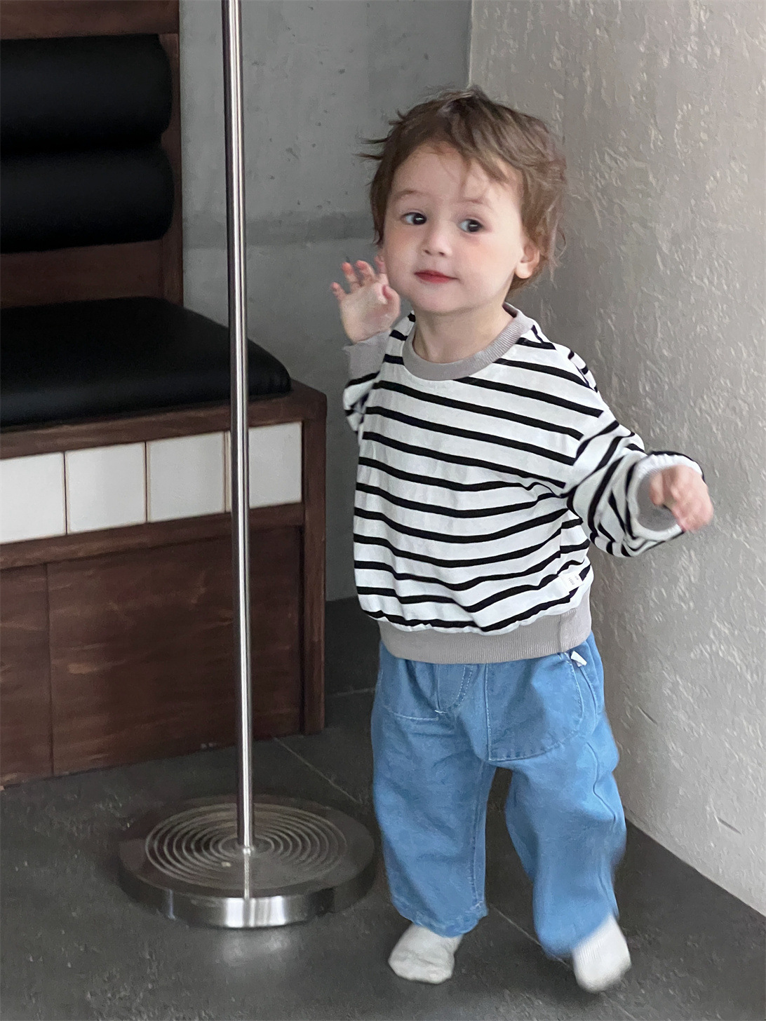 Niños de otoño a rayas suéter jeans set coreano ropa infantil 2026 nuevo otoño bebé ropa de otoño set de dos piezas image 6
