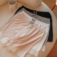 Versatile lace safety pants lace comfortable anti-rolling edges soft comfortable chic bow high elastic women's safety pants