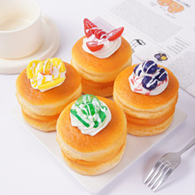 PU仿真快回弹双层厚面包捏捏乐解压玩具橱窗蛋糕展示模型拍摄道具