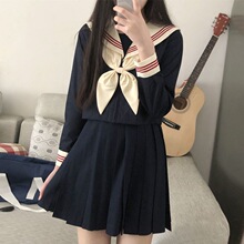 jk套装好物JK制服绀色水手服基础款中间服女日系秋冬校供校服跨境