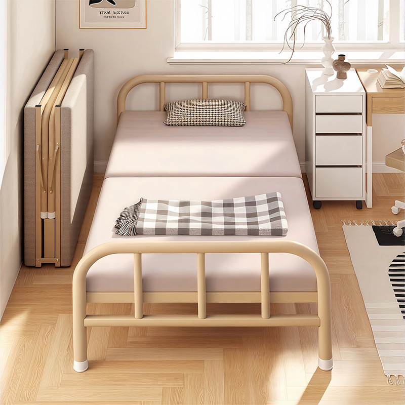 New Folding Bed for Home Use, Simple Adult Cooling Bed, Military-Style Companion Bed, Temporary Guest Bed, 90cm Small Single Bed
