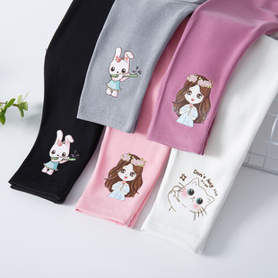 Girls' warm leggings double-sided brushed outer wear little girl's pants inner wear children's long pants stretch slim fit