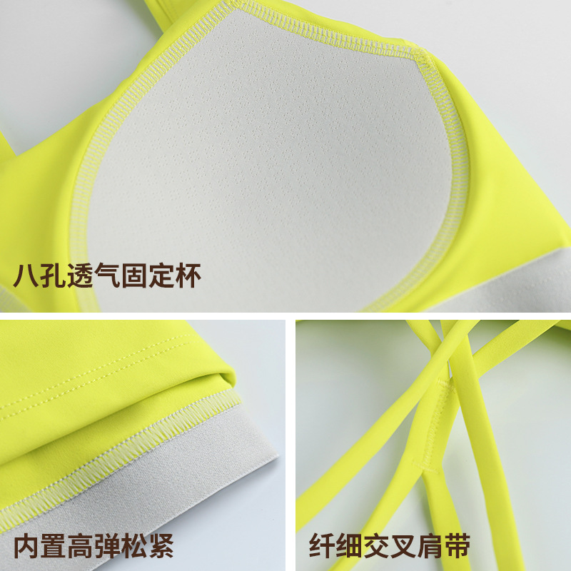 Wiman moda nueva ropa interior deportiva de acondicionamiento antichoque mujer copa fija cruzada hermosa espalda chaleco deportivo integral