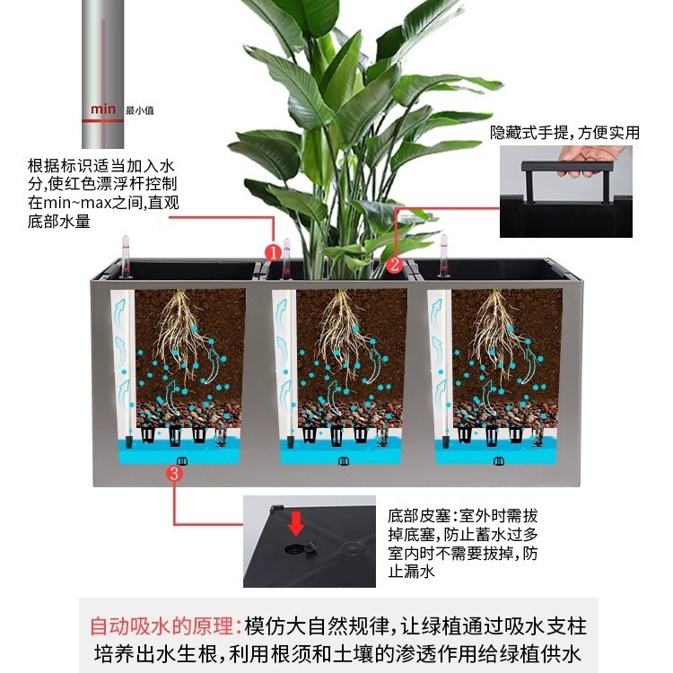 Lai Zhixiu caja de flores rectangular gran laqueado municipal calle comercial cuadrada caja de flores combinada al aire libre fábrica al por mayor