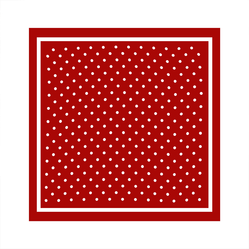 Pequeña toalla cuadrada de punto de onda rojo, bufandas de seda de estilo clásico francés, bufandas de seda de imitación retro, sensación de alta calidad para mujeres