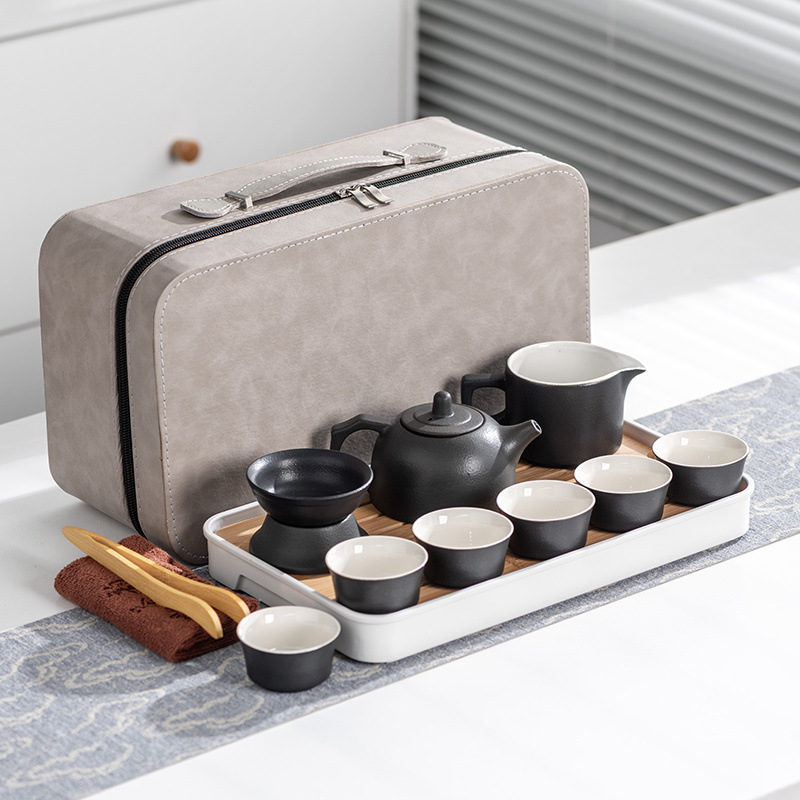 여행용 회색 가방 [흑자] 냄비 1개와 컵 6개(서시풍) + 접시 수건 꽂이