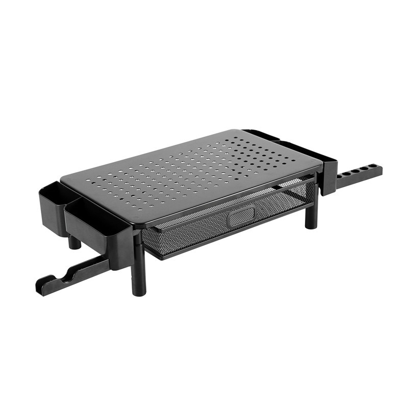 Soporte Elevador para Monitor de Computadora Ajustable en 3 Niveles de Acero Laminado en Frío con Cajón para Oficina image 7