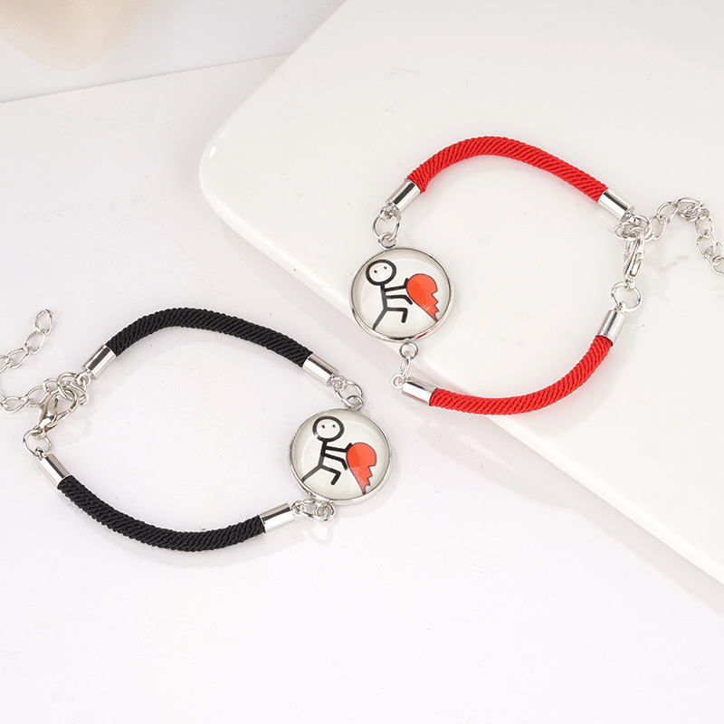 Cross-Border Eco-Friendly Fashion Sun and Moon Lovers Stainless Steel Time Gemstone Woven Bracelet Valentine's Day Couple's Matching Bracelets Cross-Border Eco-Friendly Fashion Sun and Moon Lovers Stainless Steel Time Gemstone Woven Bracelet Valentine's Day Couple's Matching Bracelets