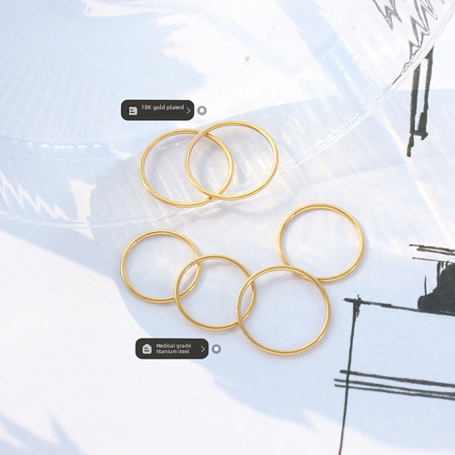 Cross-border best-selling Ins-style minimalist simple circle ring titanium steel ring personalized stainless steel couple ring finger accessory A085