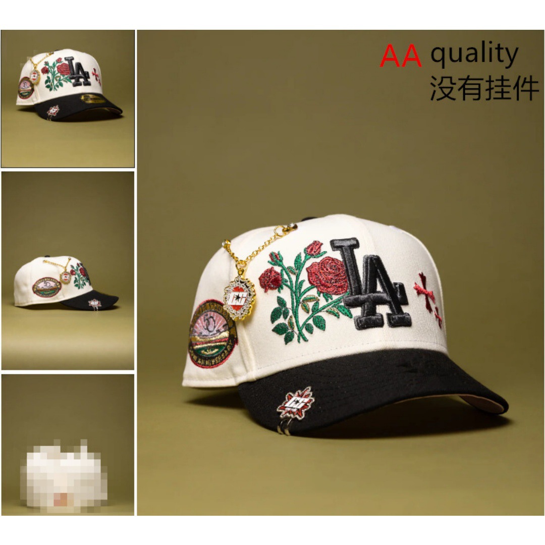 Comercio exterior transfronterizo al por mayor 2026 AA gorra de boca de pato bordado tridimensional ajustable gorra de hip-hop Yankees Dodgers