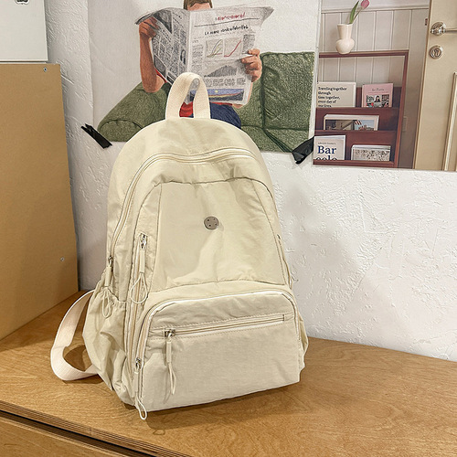 Japanese-style dual-shoulder bag for women, 2025 new model, fashionable and simple, large capacity computer travel bag, casual men's and university student backpack