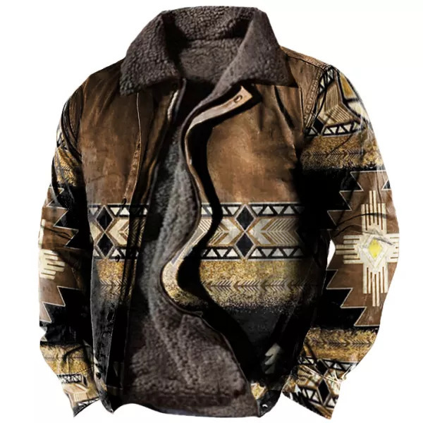 Cross-border en stock bolsillo de costura lateral engrosada casual cremallera suelta Lobo marrón Chaqueta de algodón de manga larga para hombres jóvenes