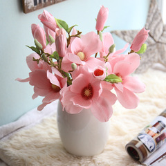 Single branch home table flower white wedding decoration bouquet artificial flower flower arrangement living room wedding decoration magnolia artificial flower