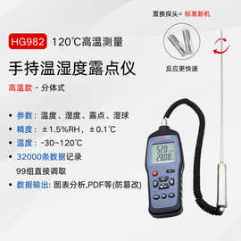 120℃高温工业温湿度检测仪 HG982手持高精度露点仪 温湿度巡检仪