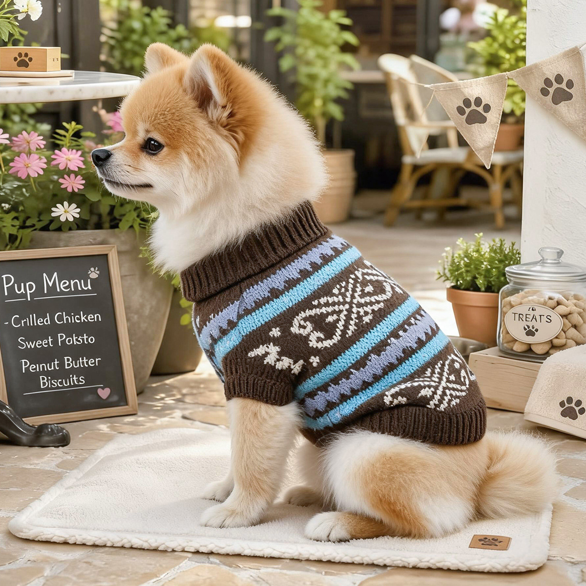 PETCIRCLE Pet Circle 2026 automne et hiver nouveaux vêtements pour animaux de compagnie vente en gros pull islandais motif rétro