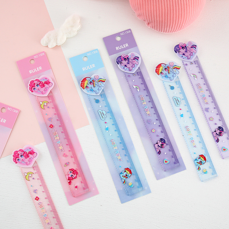 Nueva regla de pony 15cm regla de color de alto valor medición dibujo escuela primaria aprendizaje material de papelería