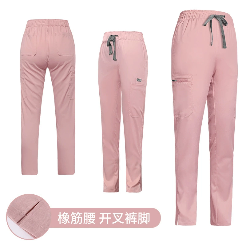 В наличии Новая Хирургическая Одежда Сплит-брюки для медсестер Черные брюки на шнурке Летние эластичные рабочие брюки Женские профессиональные брюки