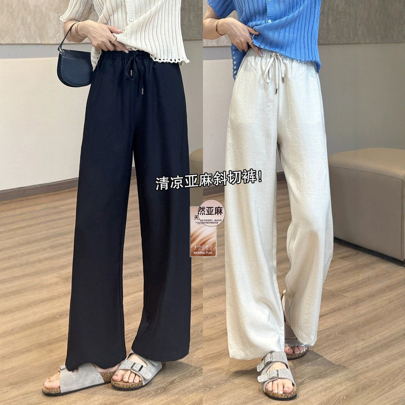 Spring Is Not Too Late: Cool and Refreshing Linen Diagonal-Cut Straight-Leg Pants! Comfortable, Breathable, and Flowy 9/10-Length Pants for a Relaxed Summer Look Spring Is Not Too Late: Cool and Refreshing Linen Diagonal-Cut Straight-Leg Pants! Comfortable, Breathable, and Flowy 9/10-Length Pants for a Relaxed Summer Look