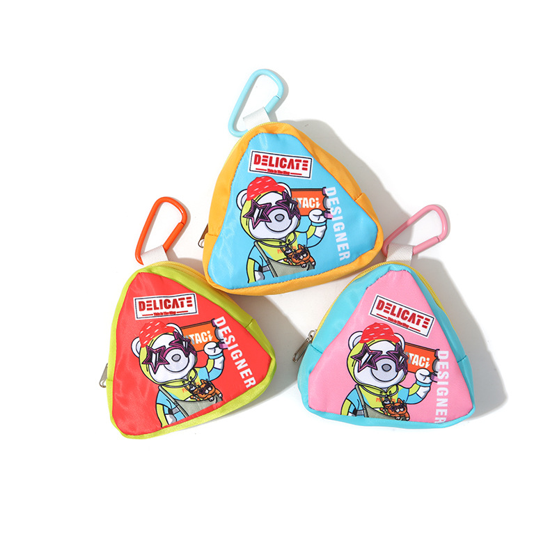 Creative Ins-style adjustable coin purse, suitable for outdoor travel, can be worn on the shoulder or around the neck, prevents loss, and features a triangular design for holding headphones; mini size