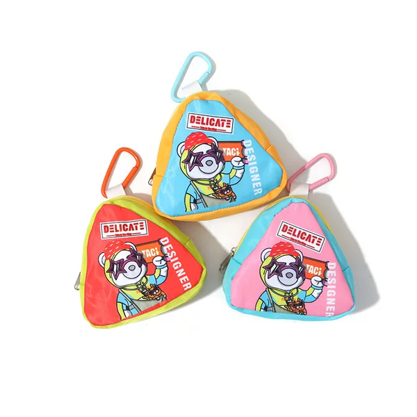Creative Ins-style adjustable coin purse, suitable for outdoor travel, can be worn on the shoulder or around the neck, prevents loss, and features a triangular design for holding headphones; mini size