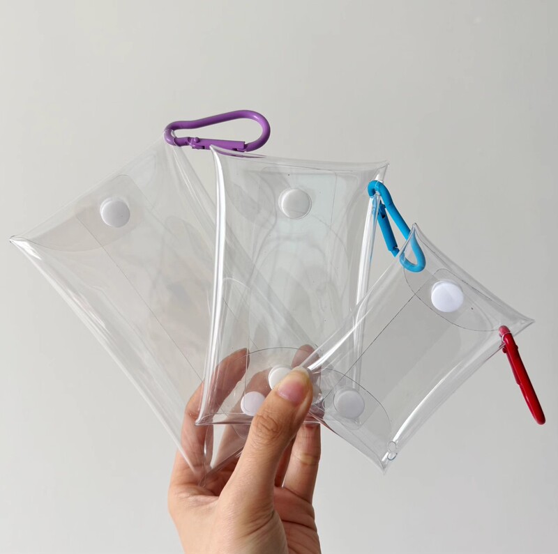 Blind box display box storage bag bubble matt PVC coin purse transparent key bag walking doll small hanging bag drying doll bag