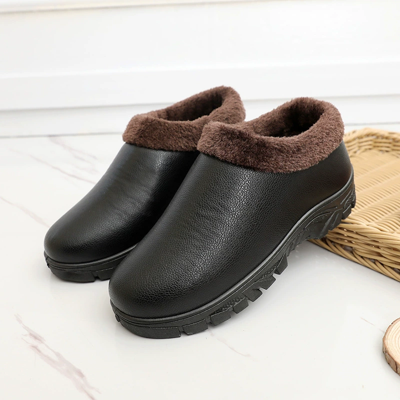 Зимняя старая Пекинская Тканевая обувь, мужская обувь, Нескользящие теплые хлопковые ботинки на флисовой подкладке, педаль, Мужская большая хлопковая непромокаемая обувь из полиуретана оптом