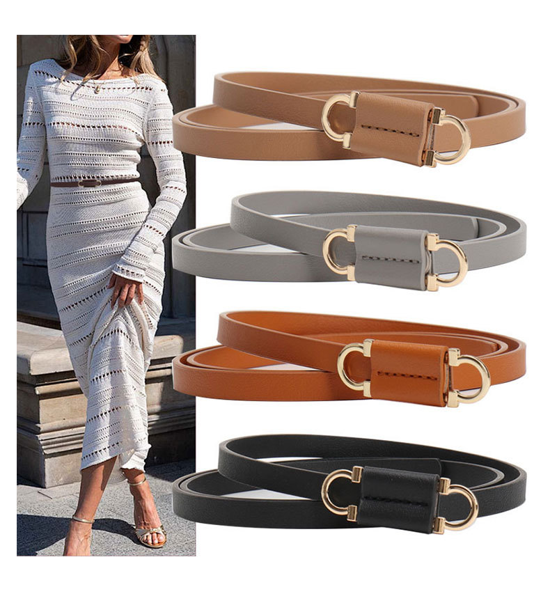 45g Weight Belt Classification Simple Style Solid Color Pu Leather Alloy Women's Leather Belts